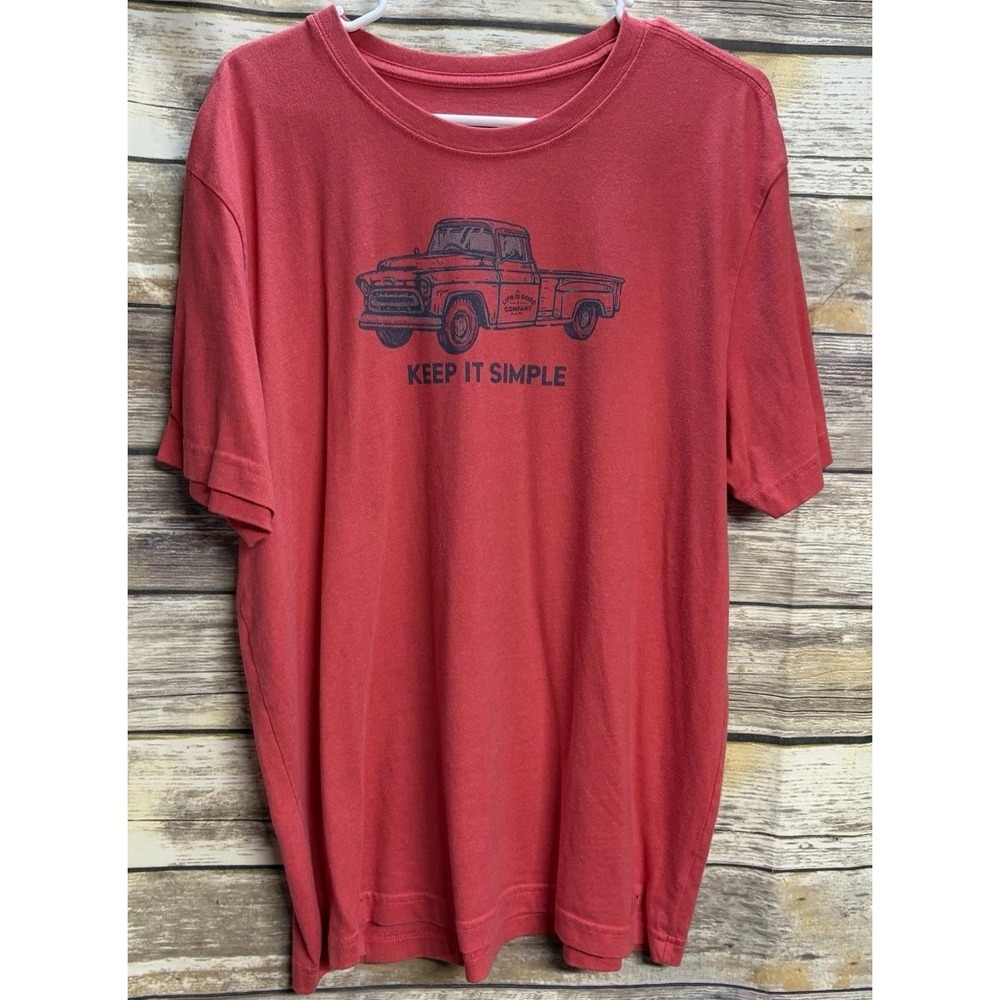 Life is Good Men's Small Short Sleeve‎ Crusher Tee Truck Red Americana